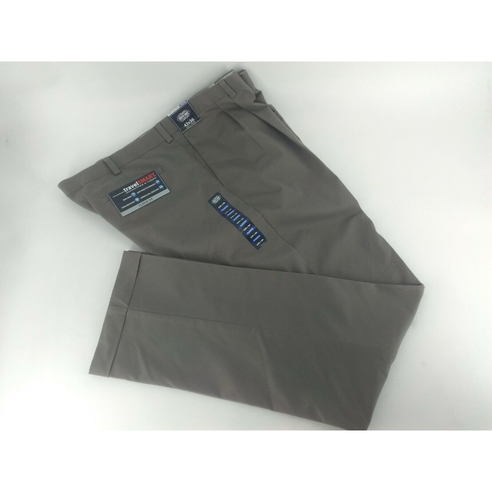 BIG&TALL ROUNDTREE&YORKE TRAVEL SMART CLASSIC PLEATED PANTS MENS SIZE 42X36 NWT - Picture 1 of 1